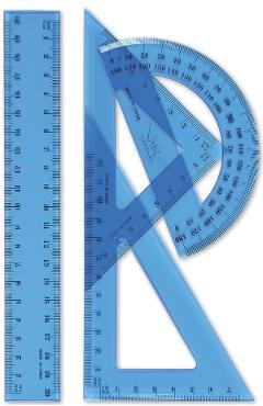 Imaginea produsului 'Set geometrie cu riglă 20 cm. Albastru'