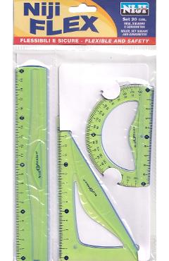 Imaginea produsului 'Set geometrie flexibil cu riglă 20 cm. Verde'