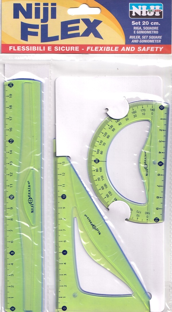 Imaginea produsului 'Set geometrie flexibil cu riglă 20 cm. Verde'