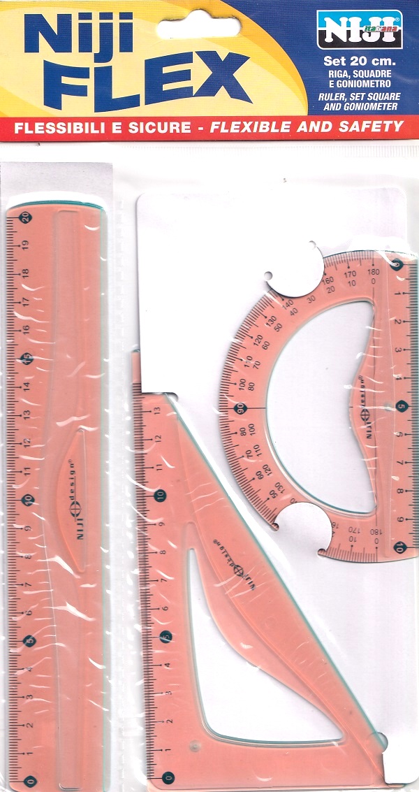 Imaginea produsului 'Set geometrie flexibil cu riglă 20 cm. Portocaliu'