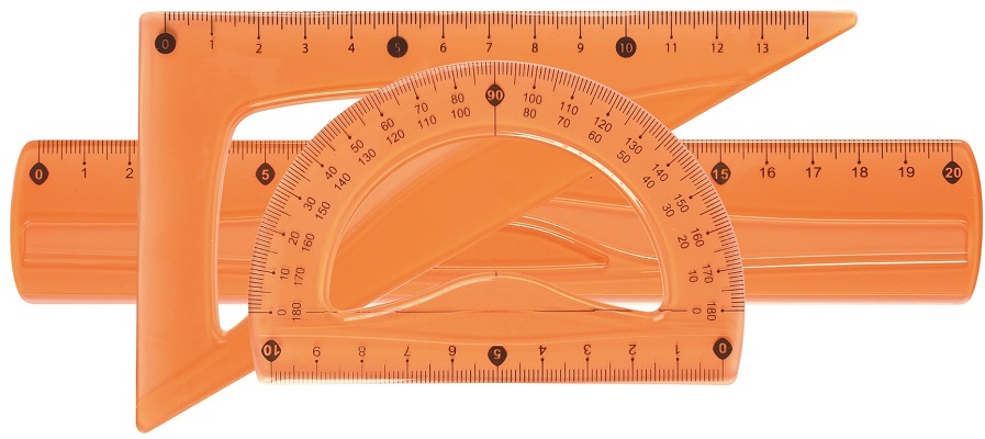 Imaginea produsului 'Set geometrie flexibil cu riglă 20 cm. Portocaliu'