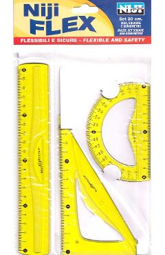 Imaginea produsului 'Set geometrie flexibil cu riglă 20 cm. Galben'