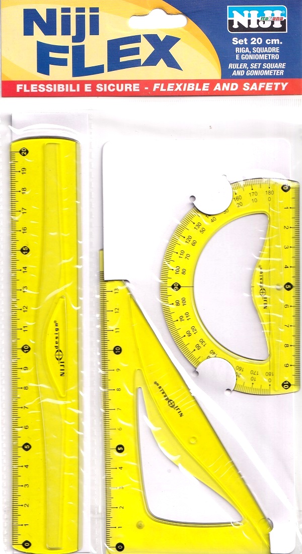 Imaginea produsului 'Set geometrie flexibil cu riglă 20 cm. Galben'