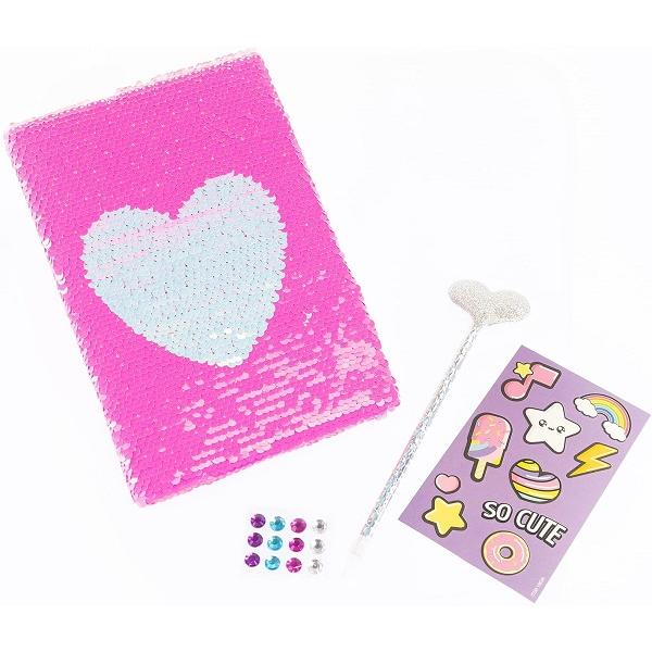 Jurnal secret cu paiete si pix: Girabrilla fashion. Heart 