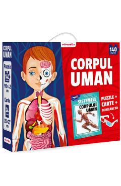 Imaginea produsului 'Corpul uman: Puzzle 140 piese + carte + ochelari 3D'