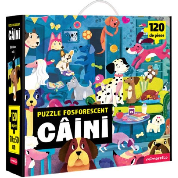 Puzzle fosforescent 120 piese. Caini