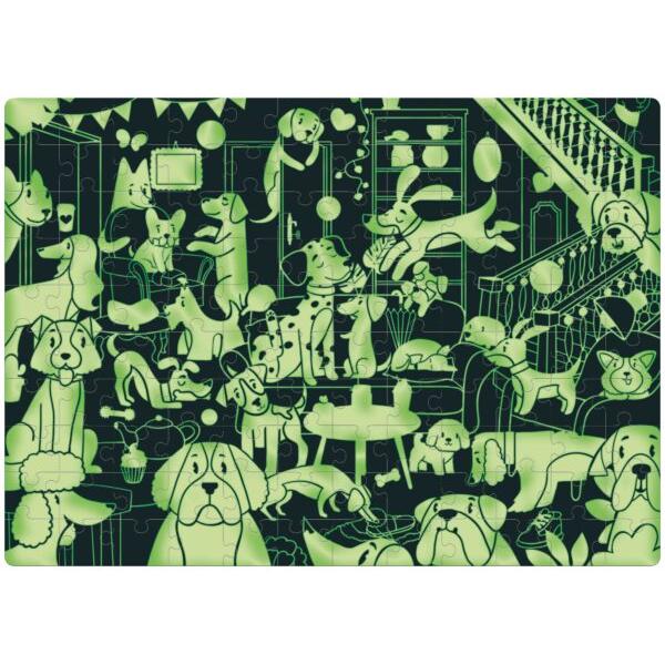 Puzzle fosforescent 120 piese. Caini