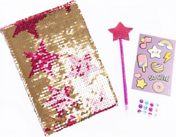 Imaginea produsului 'Jurnal secret cu paiete și pix: Girabrilla fashion. Magenta Stars'