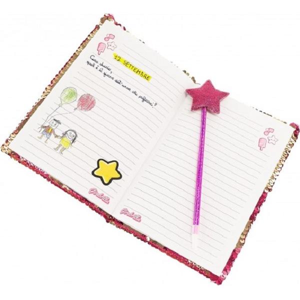 Jurnal secret cu paiete și pix: Girabrilla fashion. Magenta Stars