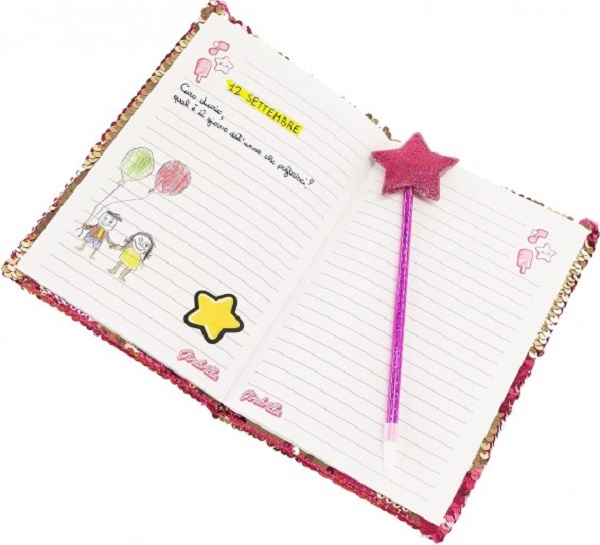 Imaginea produsului 'Jurnal secret cu paiete și pix: Girabrilla fashion. Magenta Stars'