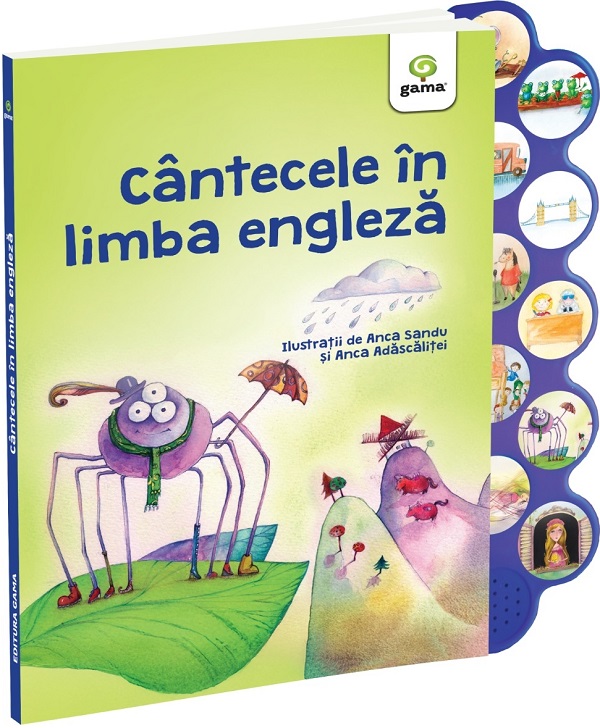 Coperta cărții 'Cântecele în limba engleză. Cântecele copilăriei cu sunete'