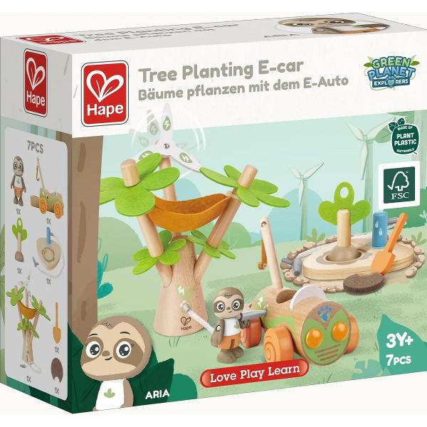 Jucarie din lemn: Plantarea copacilor E-car