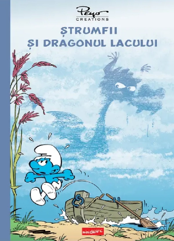Coperta cărții 'Ștrumfii și dragonul lacului - Pierre Culliford Peyo'