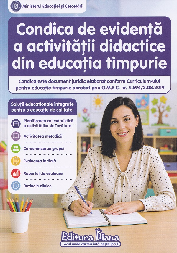 Coperta cărții 'Condica de evidență a activității didactice din educația timpurie 2026-2027'