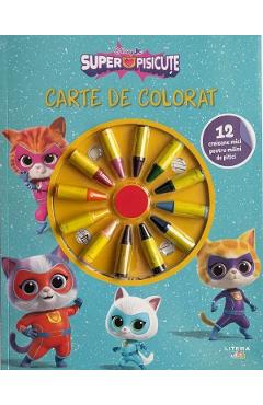 Disney: Superpisicute. Carte de colorat. 12 creioane mici pentru maini de pitici
