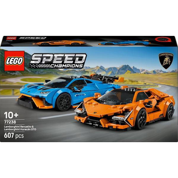 Lego Speed Champions. Lamborghini Revuelto si Huracan STO