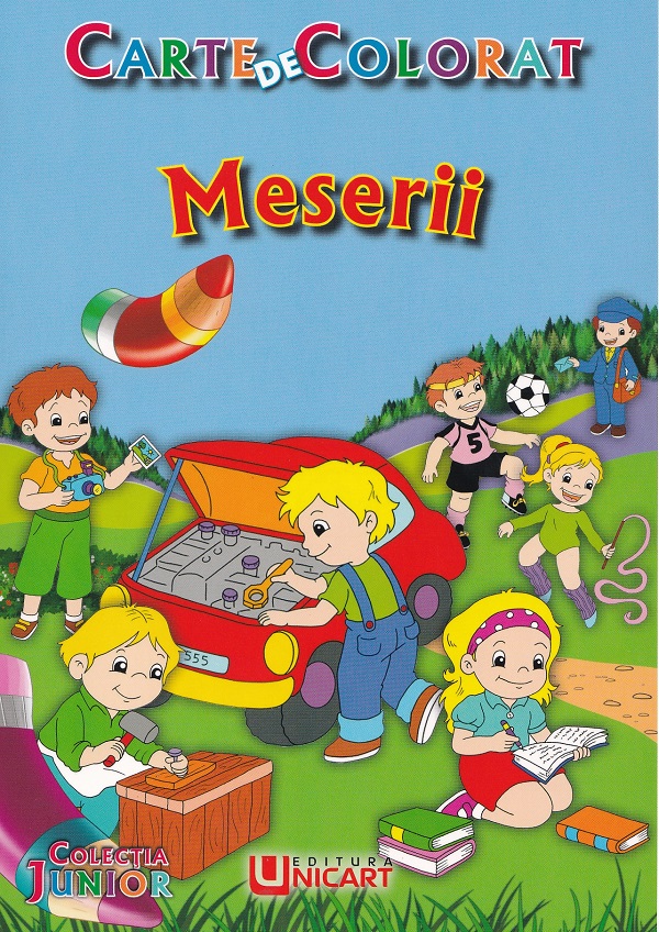 Coperta cărții 'Meserii. Carte de colorat'