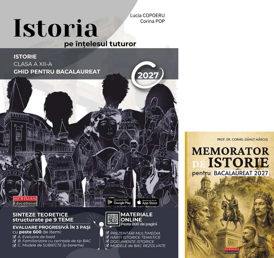 Coperta cărții 'Pachet: Istoria pe înțelesul tuturor + Memorator de istorie pentru Bacalaureat 2027 - Lucia Copoeru, Corina Pop,'