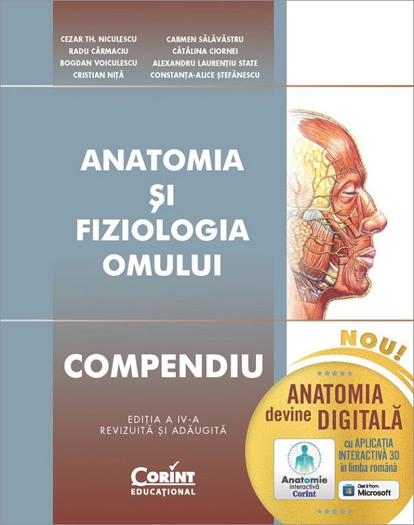 Coperta cărții 'Anatomia și fiziologia omului. Compendiu Ed.4 - Cezar Th. Niculescu, Radu Cârmaciu, Bogdan Voiculescu, Cristian Niță,'