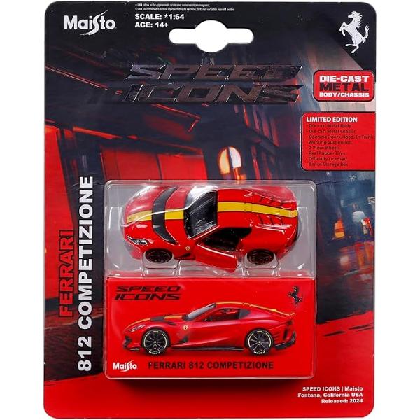 Masinuta metalica Speed Icons: Ferrari 812 Competizione rosu