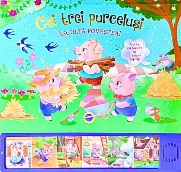 Coperta cărții 'Cei trei purceluși. Ascultă povestea! Carte cu sunete și Pop-Up'