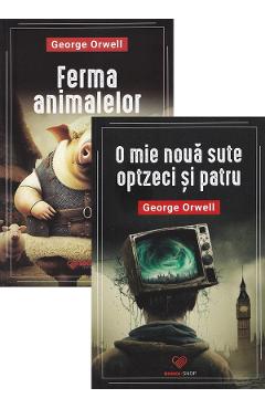 Pachet 2 carti: Ferma animalelor + O mie noua sute optzeci - George Orwell