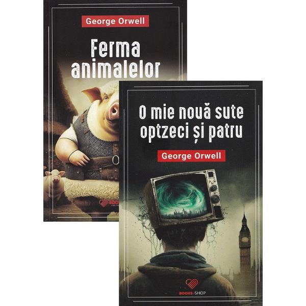 Pachet 2 carti: Ferma animalelor + O mie noua sute optzeci - George Orwell