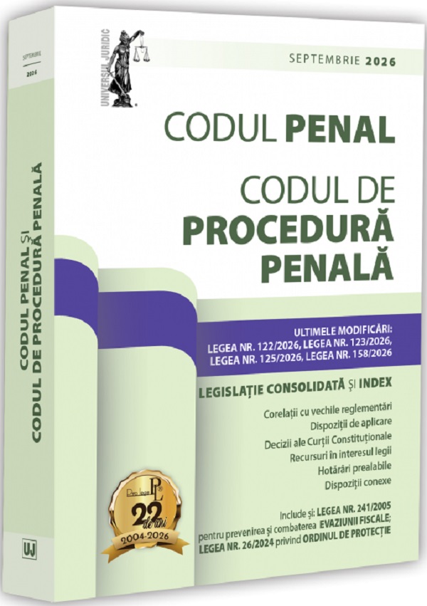 Coperta cărții 'Codul penal și Codul de procedură penală. Septembrie 2026 - Dan Lupașcu'