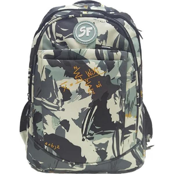 Ghiozdan Camuflaj negru 4 fermoare