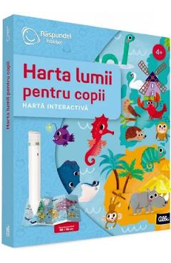 Coperta cărții 'Carte interactivă: Răspundel Istețel. Harta lumii pentru copii'