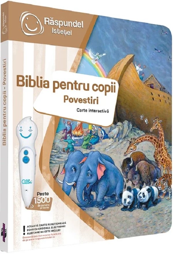 Coperta cărții 'Carte interactivă: Răspundel Istețel. Biblia pentru copii. Povestiri'