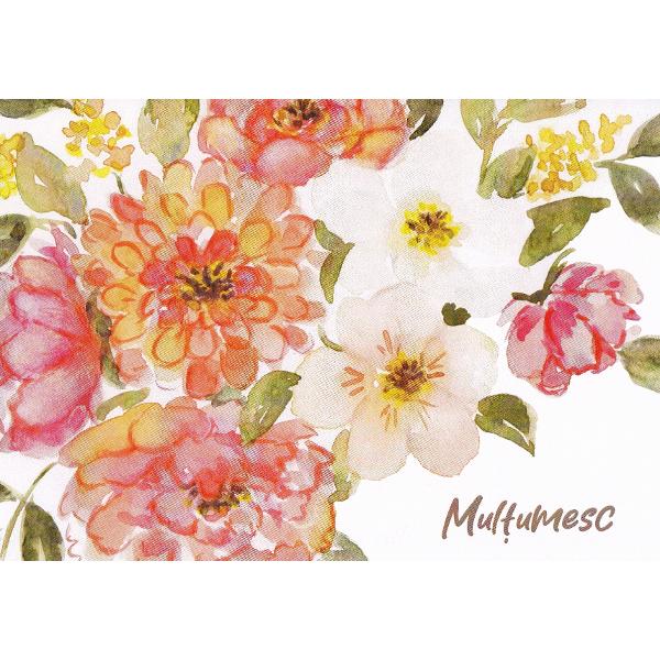 Felicitare: Multumesc. Flori rosii