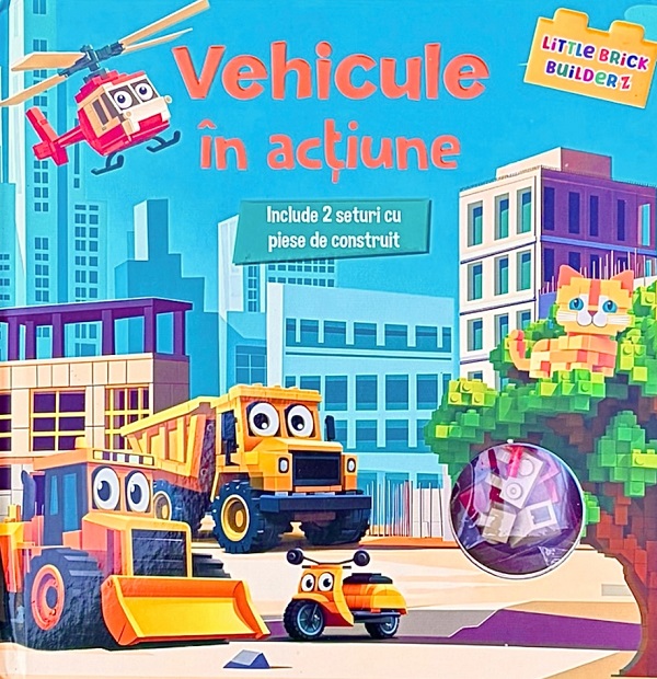 Carte cu piese de construit. Vehicule in actiune