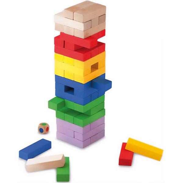 Joc: Turnul de lemn colorat
