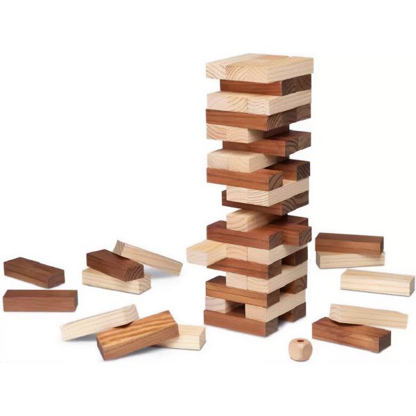 Joc de constructie: Turnul de lemn natural