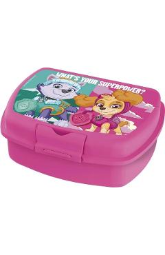 Imaginea produsului 'Cutie alimentara sandwich: Patrula Catelusilor. Girl Superpowers. Roz'