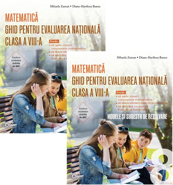 Coperta cărții 'Pachet 2 cărți: Ghid Evaluare Națională + Ghid Evaluare Națională. Modele și sugestii de rezolvare - Matematică - Clasa'
