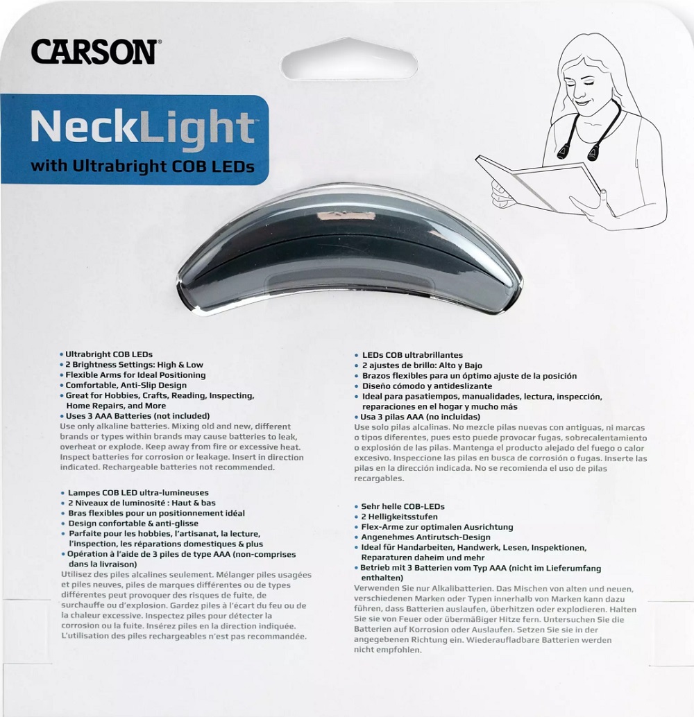 Imaginea produsului 'Lampă LED de gât hands-free cu 2 surse de lumină'