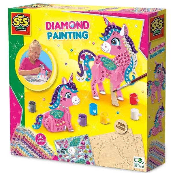 Set creativ: Pictura cu diamante. Unicord 3D