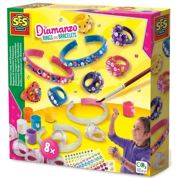 Set creativ: Inele si bratari cu diamante