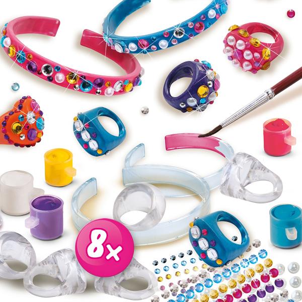 Set creativ: Inele si bratari cu diamante