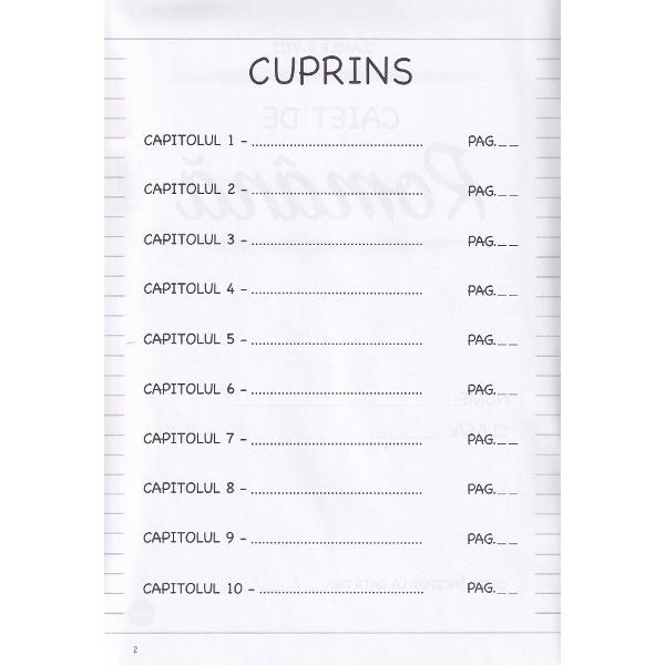 Caiet de limba romana cu memorator A4 40 file. Clasele 5-8