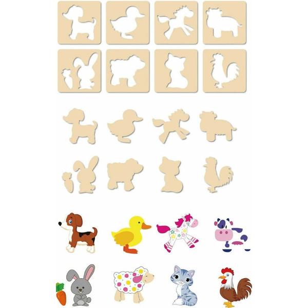 Set 50 sabloane desen din lemn