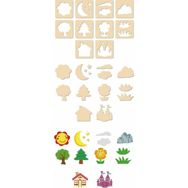 Set 50 sabloane desen din lemn