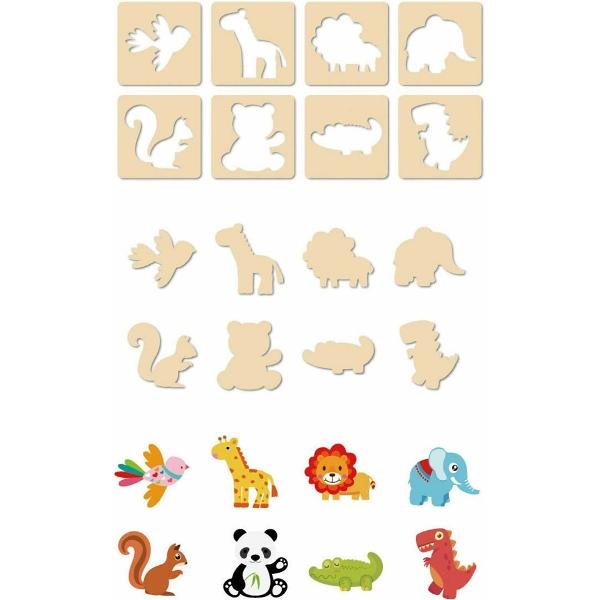 Set 50 sabloane desen din lemn