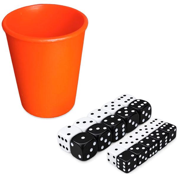 Set: Cupa si 20 de zaruri de 10 mm si 7 mm