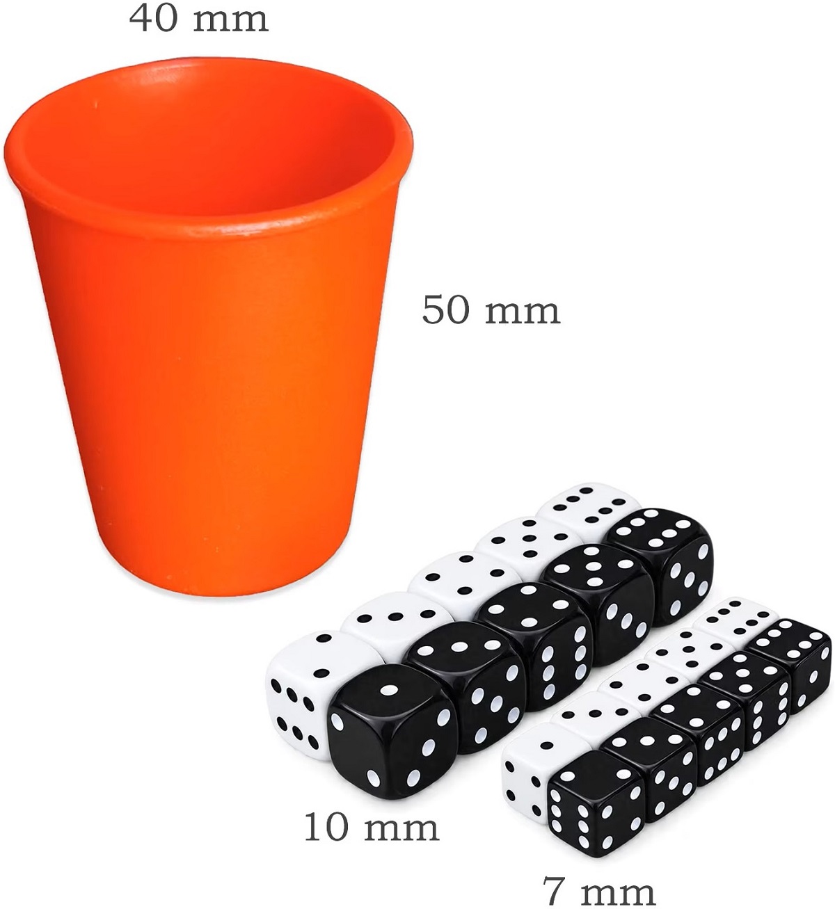 Imaginea produsului 'Set: Cupă și 20 de zaruri de 10 mm și 7 mm'