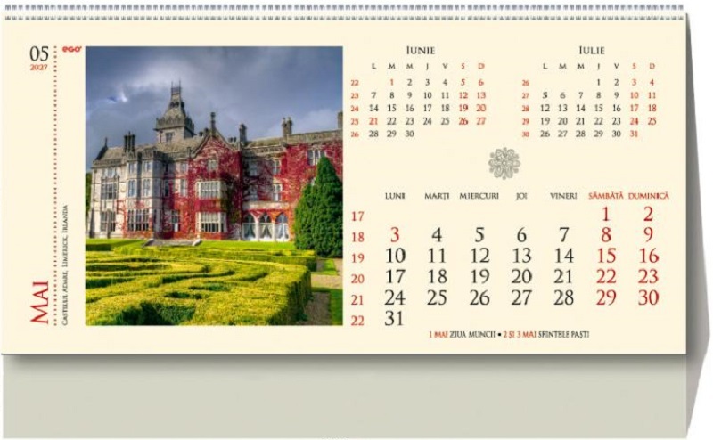 Imaginea produsului 'Calendar birou 2027: Castele'