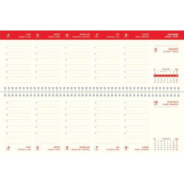 Planner birou 2027. Rosu