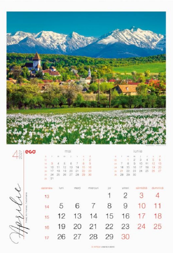 Imaginea produsului 'Calendar perete 2027. România'